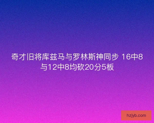 奇才旧将库兹马与罗林斯神同步 16中8与12中8均砍20分5板
