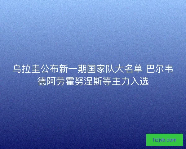 乌拉圭公布新一期国家队大名单 巴尔韦德阿劳霍努涅斯等主力入选