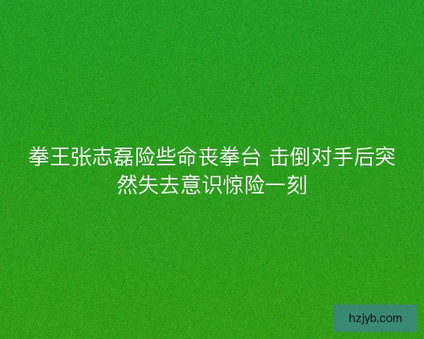 拳王张志磊险些命丧拳台 击倒对手后突然失去意识惊险一刻